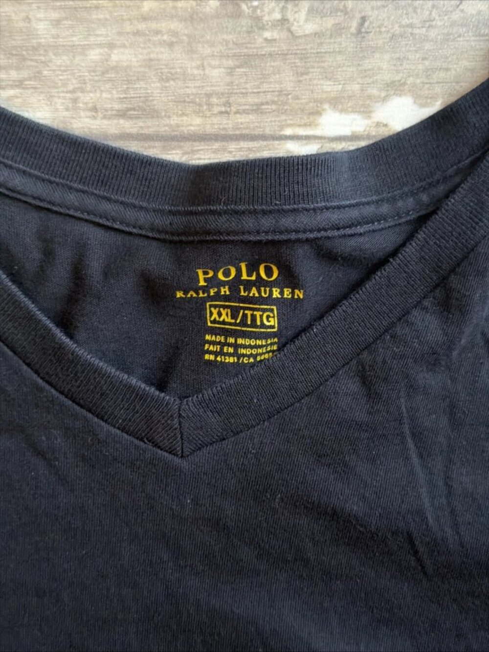 POLO RALPH LAUREN V-Neck T-shirt Black Pony Red Short Sleeve Men’s XXL - Picture 3 of 6